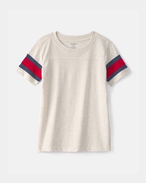 Boys Striped Short-Sleeve T-Shirt - Cream