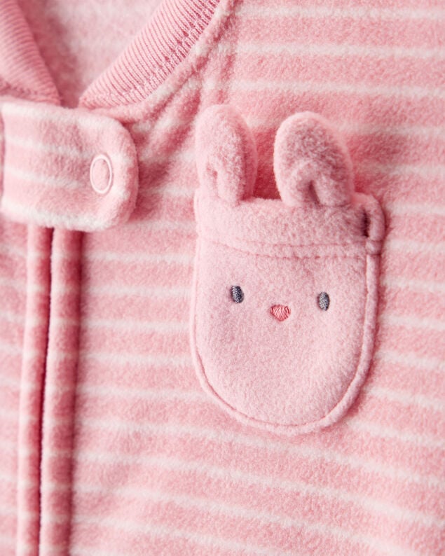 Product image 2 of Baby Bunny Striped Long-Sleeve Wearable Blanket - Pink