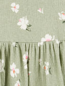 Green - Toddler Floral Tiered Dress- Green, Selected