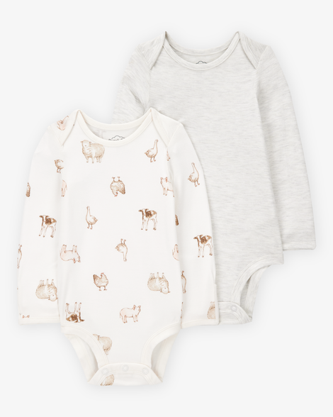 baby 2-pack long-sleeve purelysoft bodysuits