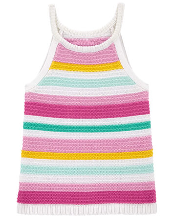 Toddler Striped Crochet Sweater Tank