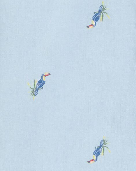  Product image 2 of Toddler Toucan Print Short-Sleeve Button-Front Shirt - Blue