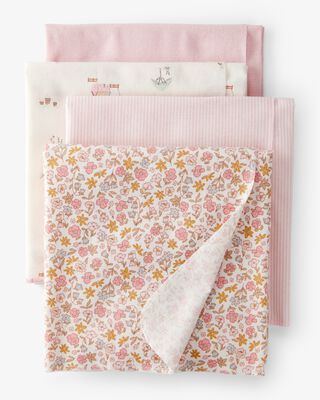 Product image 1 of Baby 4-Pack Floral Receiving Blankets - Pink