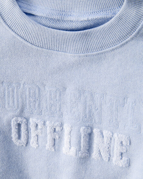 Product image 2 of Kid Oversized "Currently Offline" Graphic Sweatshirt - Blue