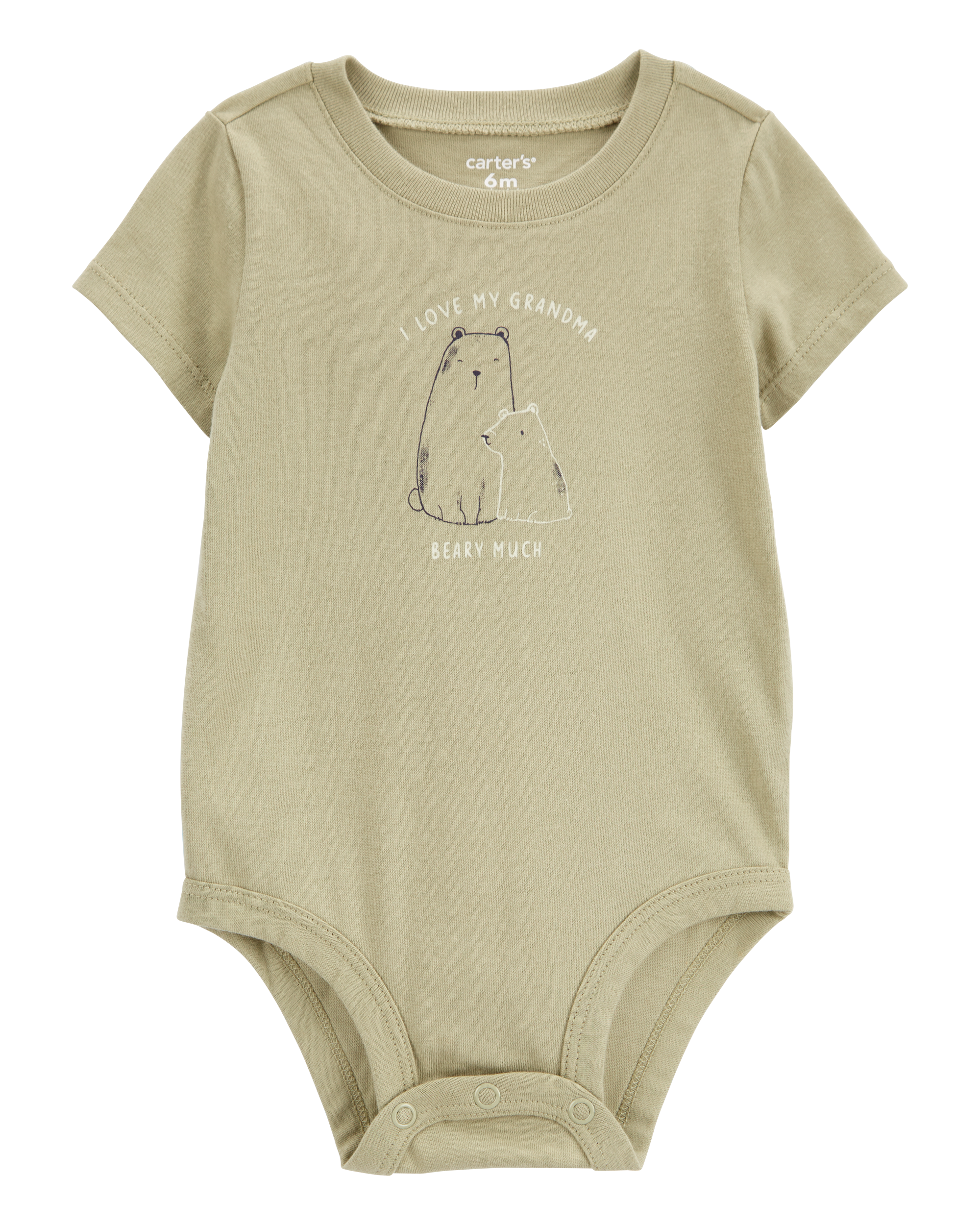Baby Grandma Short-Sleeve Bodysuit - Olive
