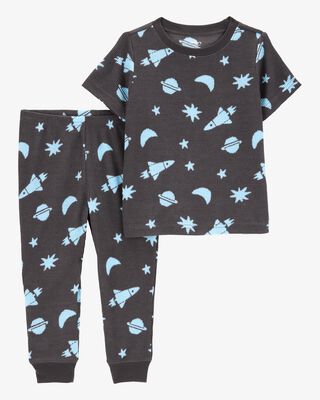 Toddler 2-Piece Alligator Print 100% Snug Fit Cotton Pajamas - Blue
