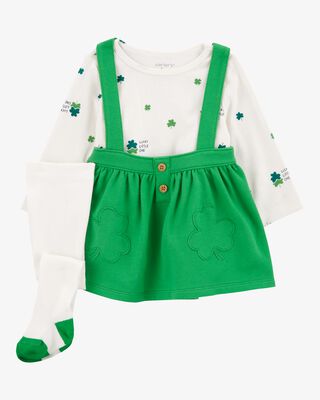 Product image 1 of Baby 3-Piece St. Patrick's Day Print Jumper Set