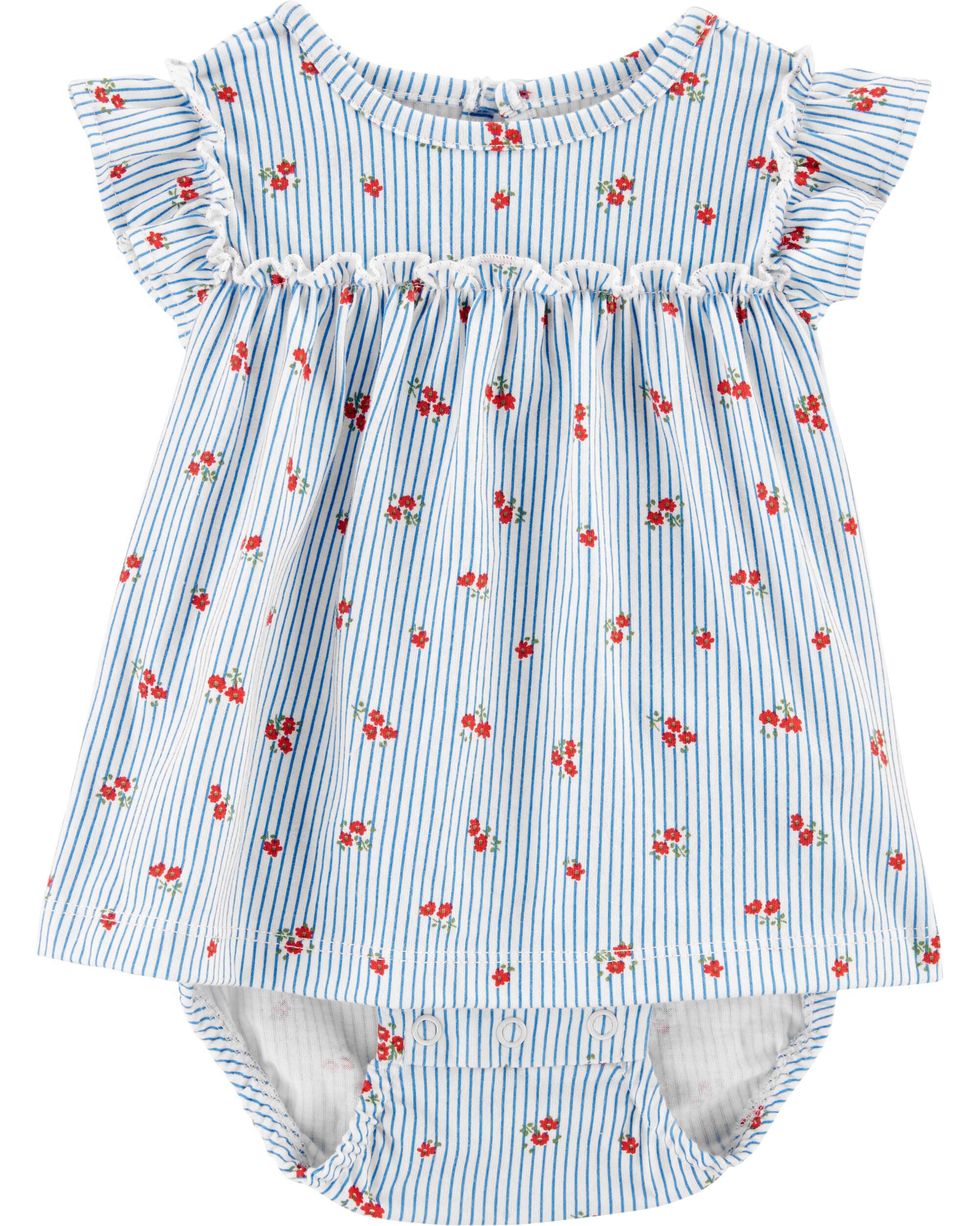  *CLEARANCE* Striped Floral Jersey Sunsuit 
