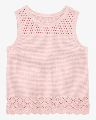 Product image 1 of Kid Pointelle Sweater Knit Tank - Pink