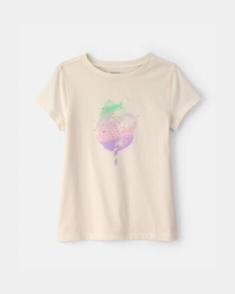 girls cotton candy graphic tee - cream