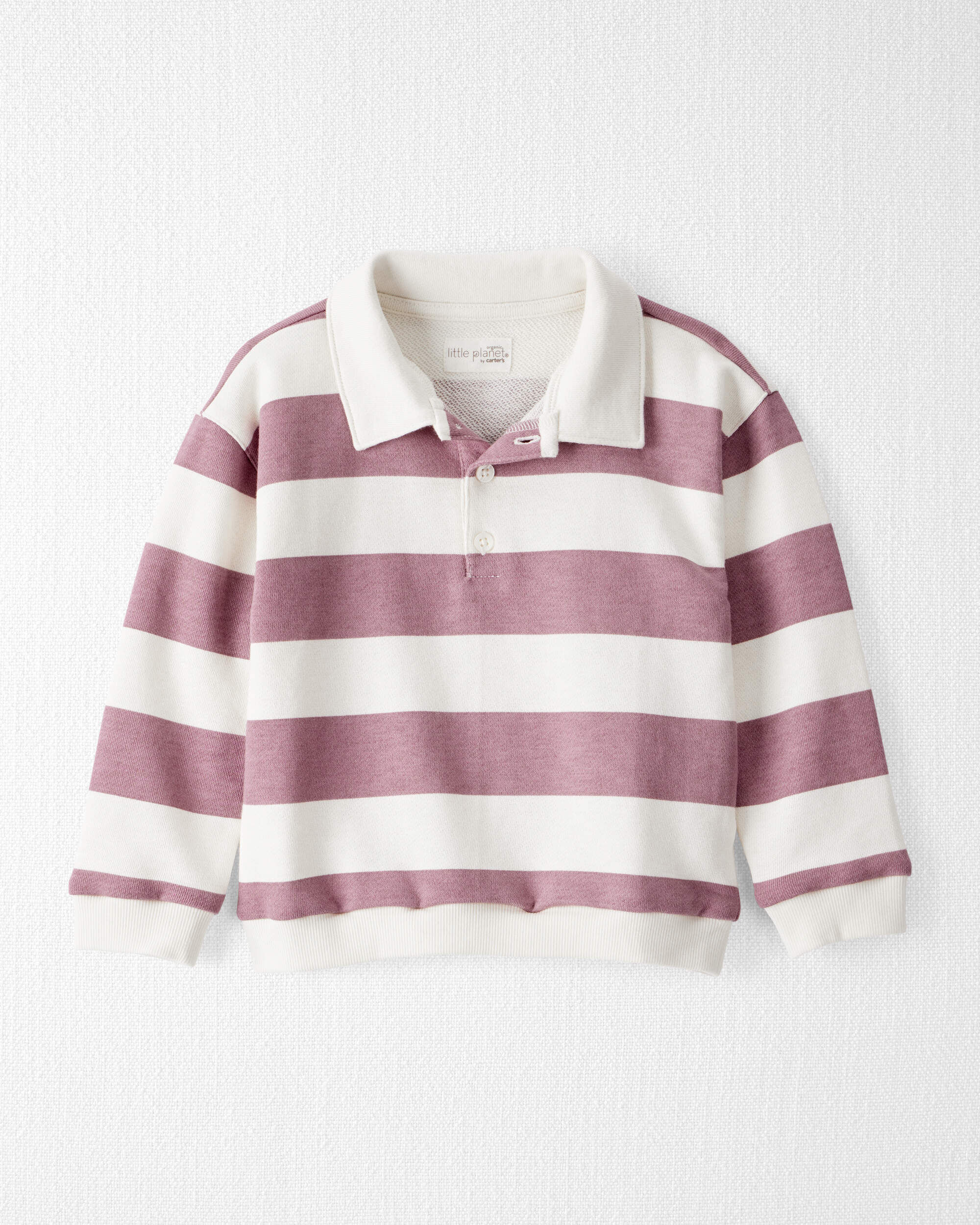 Toddler Organic Cotton Henley Top in Stripes - Little Planet