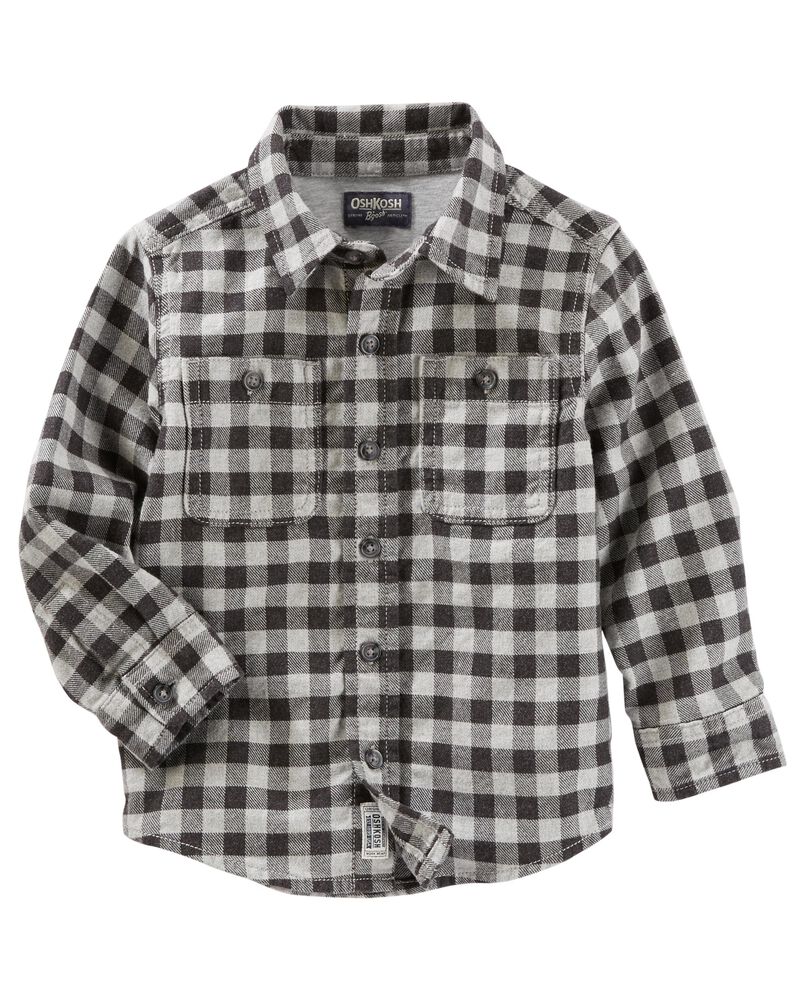 Button Front Plaid Shirt Carters Com