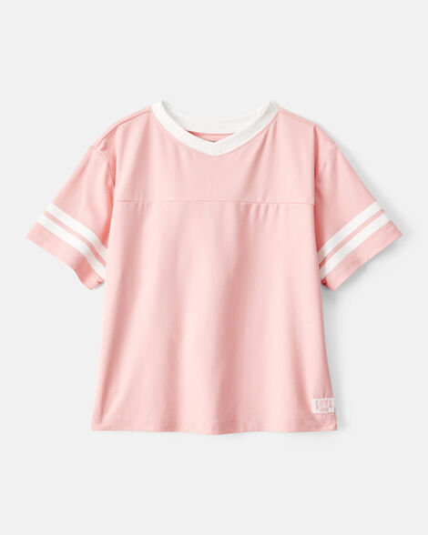 girls short-sleeve jersey top - pink