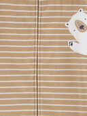 Brown - Baby Polar Bear 2-Way Zip Fleece Sleep Bag, Selected