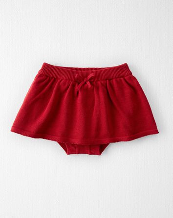 Baby Red Organic Cotton Sweater Knit Skirt
