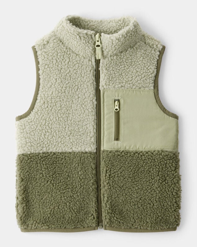 Product image 1 of Toddler Boy Sherpa Sleeveless Vest - Green