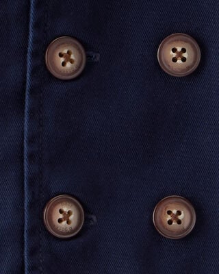 Product image 2 of Baby Twill 100% Cotton Button-Down Jacket - Navy