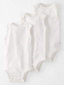 Light Cream - Baby 3-Pack Organic Cotton Bodysuits, Selected