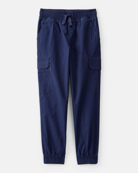 boys cotton fashion cargo pants - navy