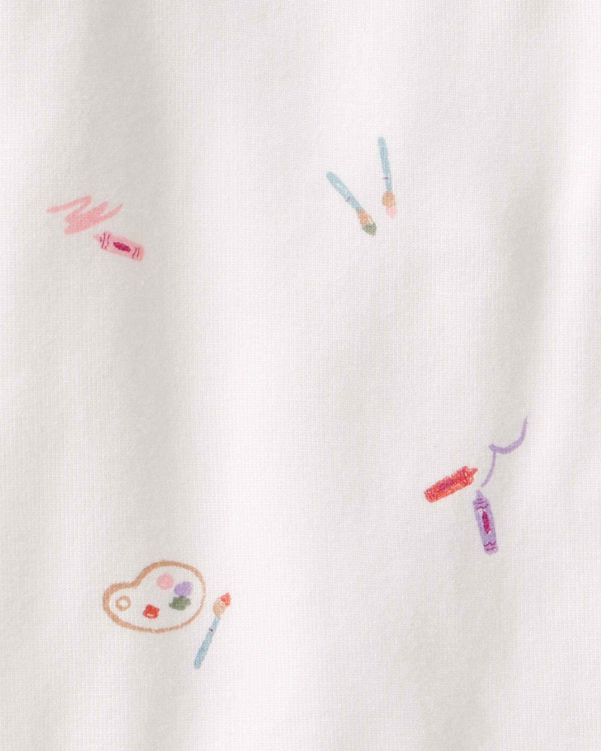Baby Girl Art Print PurelySoft Sleep & Play Pajamas - White