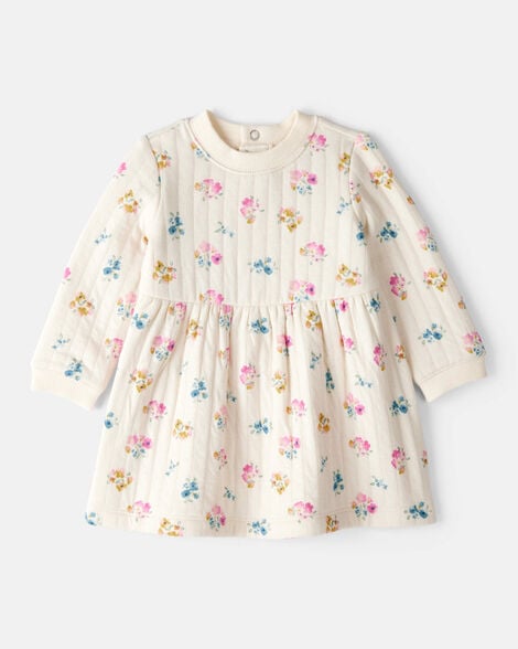 baby girl floral dress - ivory