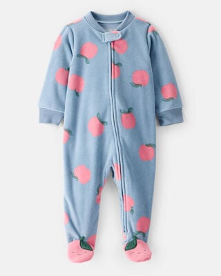 Baby Girl Strawberry Print 100% Cotton Sleep & Play - Pink