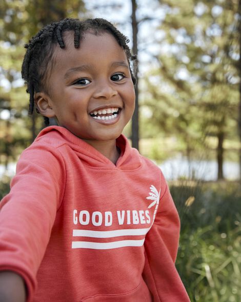  Product image 3 of Toddler Palm Tree Knit Hoodie - Orange