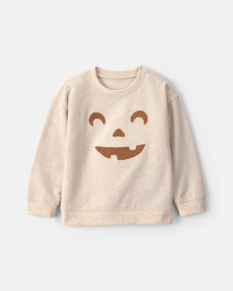 toddler pumpkin halloween pullover sweatshirt - cream