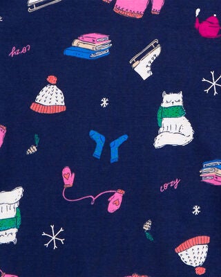 Product image 2 of Kid 4-Piece Ice Skate & Snowflake Cotton Blend Pajamas