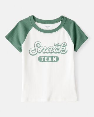 Product image 1 of Girls Snack Team Short-Sleeve Graphic Tee - Green/White