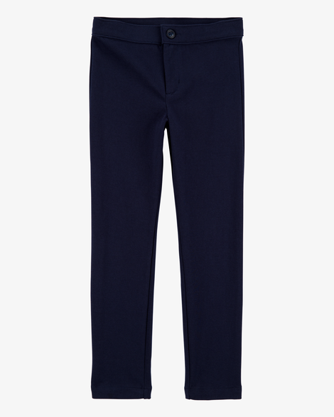 Kid Ponte Knit Uniform Pants - Navy