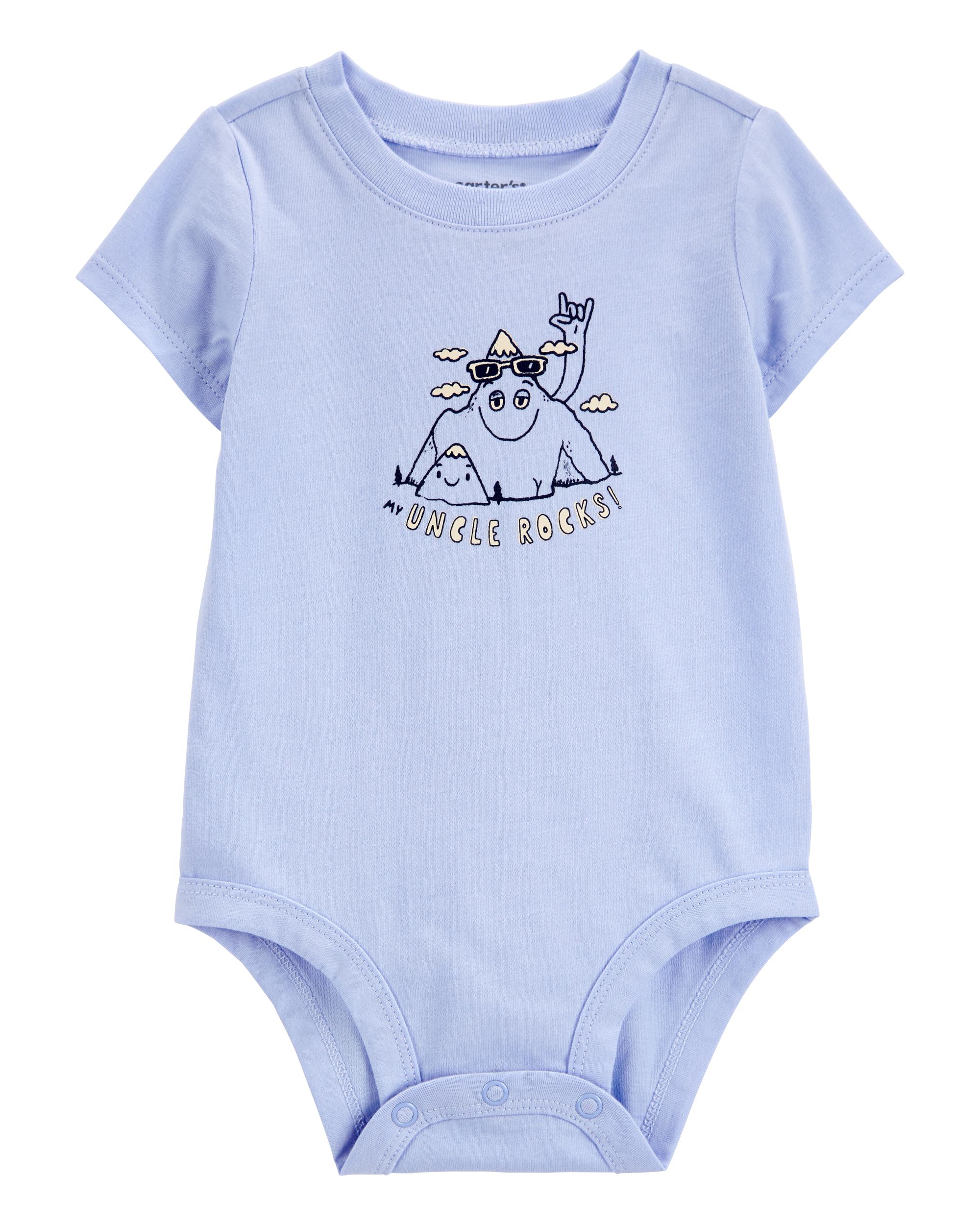 Baby "Uncle Rocks" Short-Sleeve Bodysuit - Blue