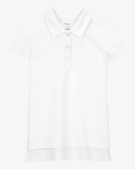 Product image 1 of Kid Pique Uniform Polo Shirt - White
