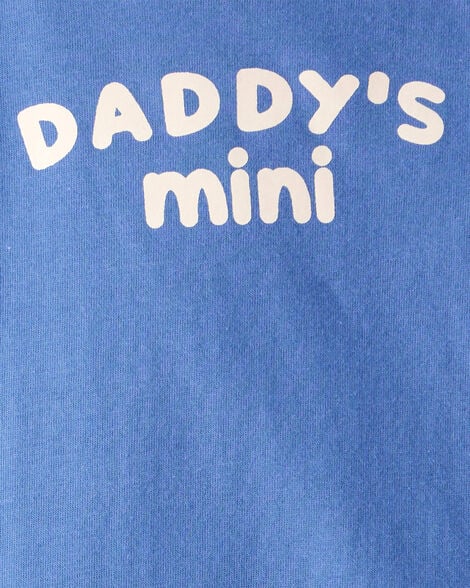 Baby Boy "Daddy's Mini" Cotton Long-Sleeve Graphic Bodysuit - Blue