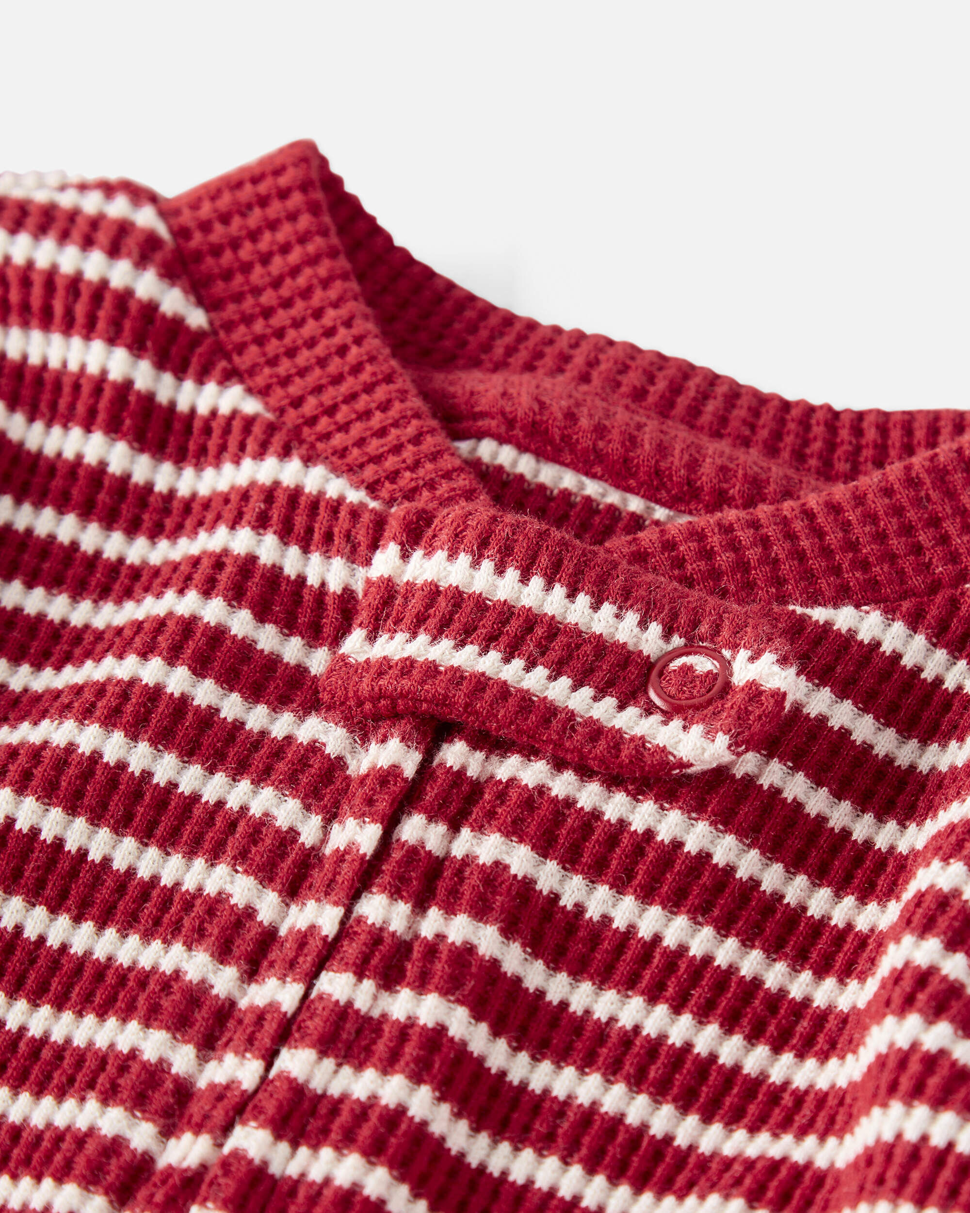 Baby Organic Cotton Waffle Knit Striped Sleep & Play Pajamas