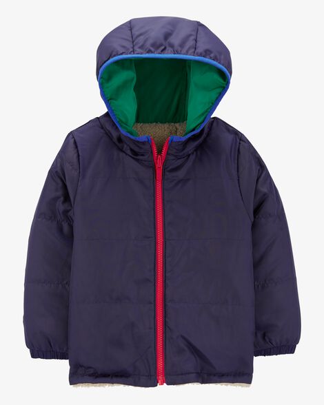 Product image 3 of Toddler Colorblock Faux Sherpa Mid-Weight Jacket