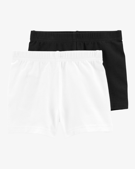 toddler 2-pack black/white bike shorts