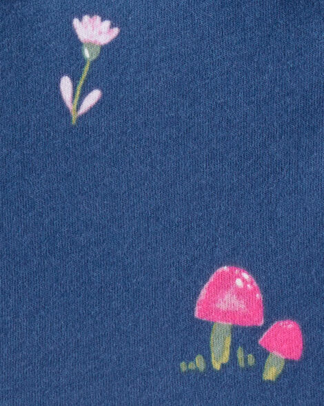 Product image 3 of Baby Girl Mushroom Print Long-Sleeve Cotton Dress - Blue