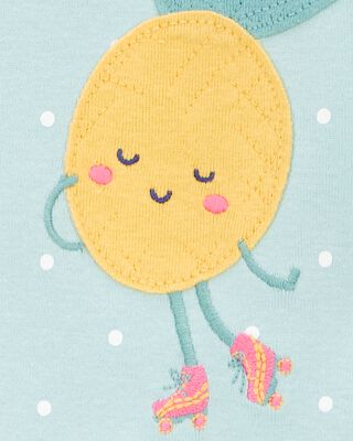Product image 2 of Toddler 1-Piece Polka Dot Pineapple 100% Snug Fit Cotton Footie Pajamas