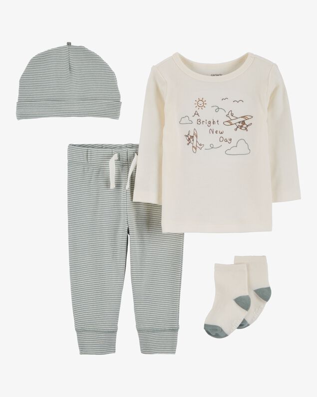 Product image 1 of Baby 4-Piece Airplane Outfit Set