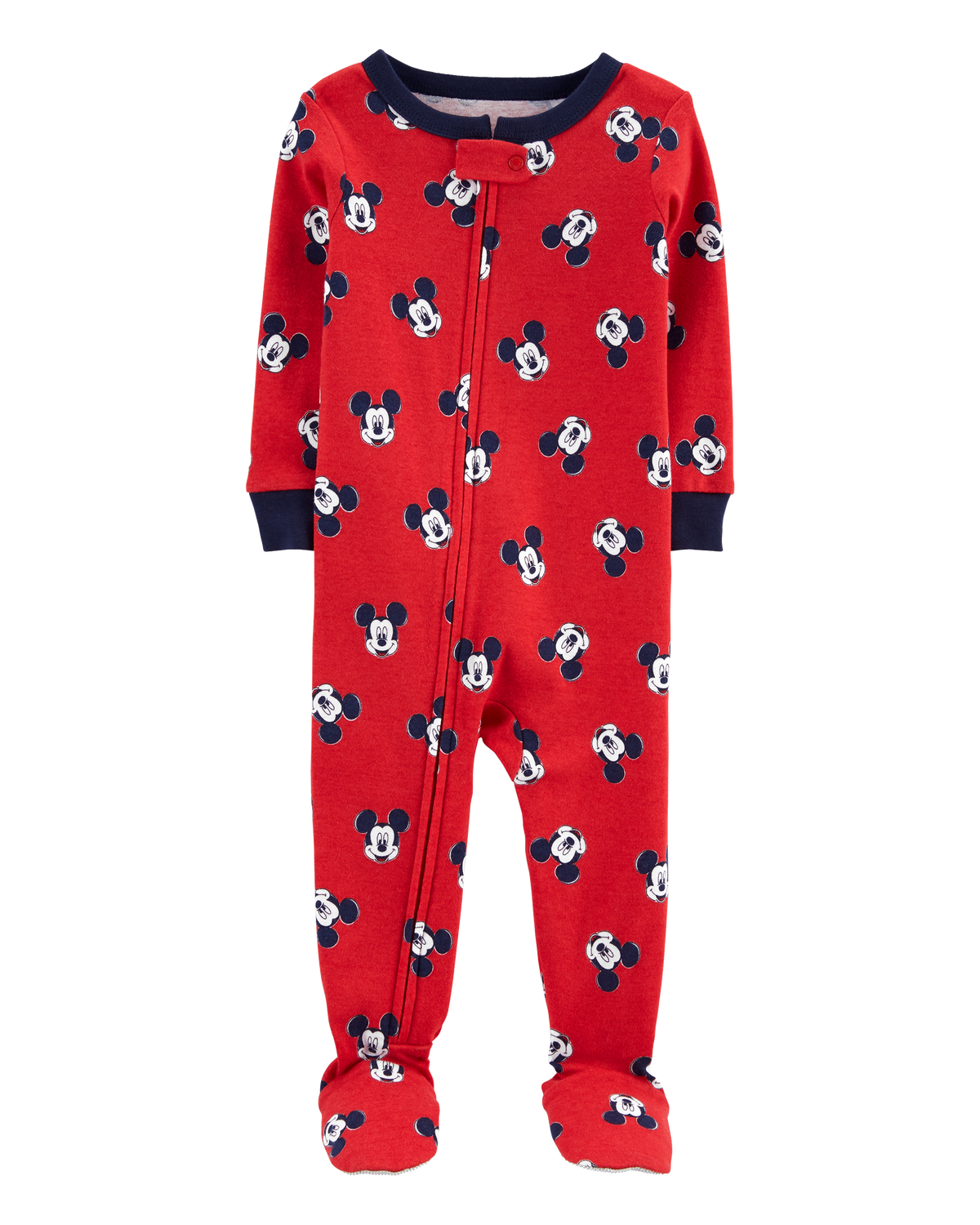 Toddler 1 Piece Mickey Mouse 100 Cotton Footie Pajamas Carter s Carter s