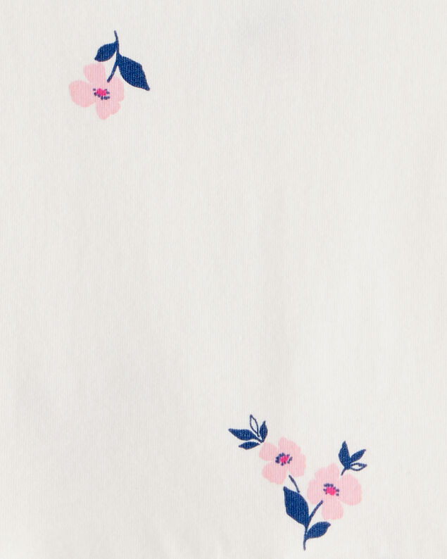 Product image 2 of Girls Floral Long-Sleeve Peplum Top - Ivory