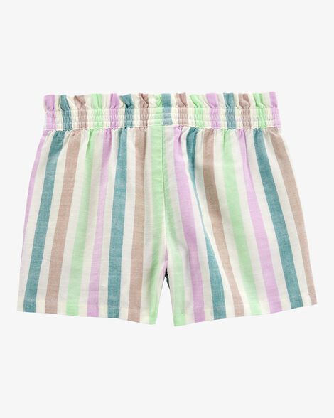  Product image 2 of Baby Striped Pull-On Linen Look-alike Shorts