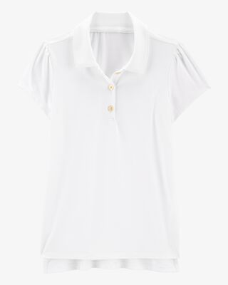 Product image 1 of Kid Active Uniform Polo Shirt in Moisture Wicking BeCool™ Fabric - White