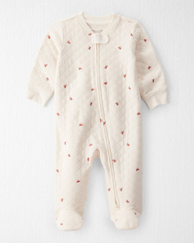 Product image 1 of Baby Quilted Bow Print Sleep & Play Made with Organic Cotton