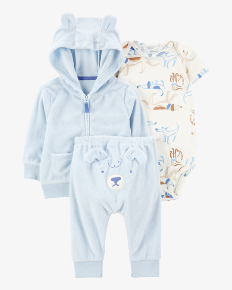 baby 3-piece dog little jacket set