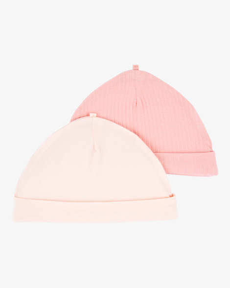 baby girl 2-pack purelysoft caps - pink