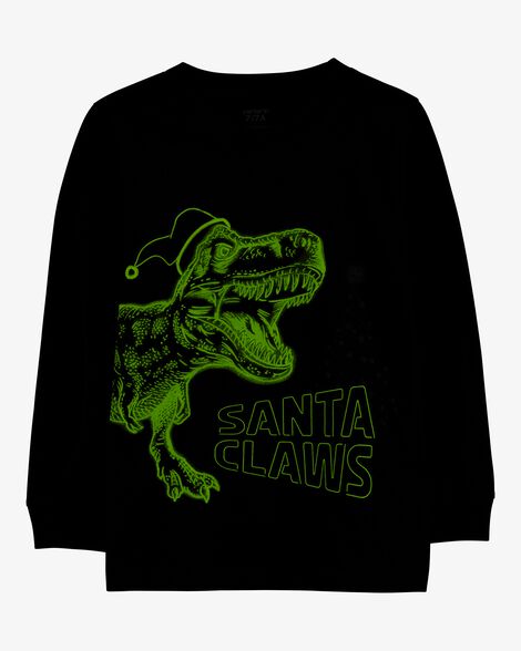  Product image 2 of Kid Santa Claws Dinosaur Graphic Tee