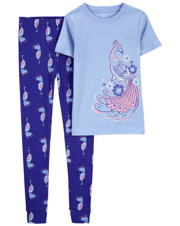 Kid 2-Piece Peacock 100% Snug Fit Cotton Pajamas