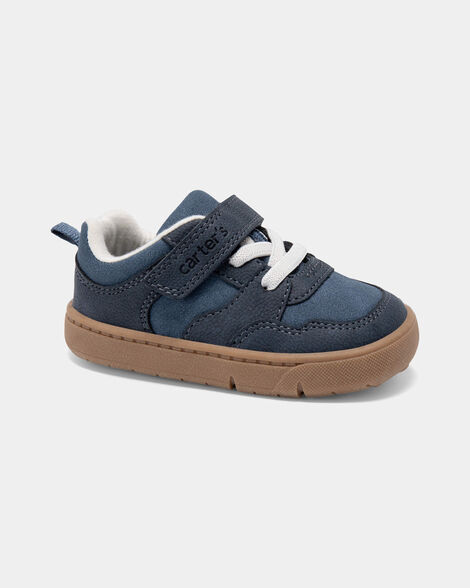 baby boy every step® first walker casual shoes - blue/brown